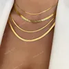 Hot Unisex Snake Choker Stainless Steel Herringbone Gold Color Chain Necklace For Women Fashion JewelryNecklace Jewelry310.