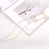 Stud Earrings Circle Chain Halter Body Hanging Neck Earring Siamese Personality Trend Female Jewelry