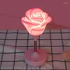 Night Lights Creative Rose Flower Silicone Lamp USB Laddning Pat Light Three-Speed ​​Touch Led Romantic Atmosphere Gift