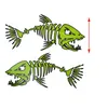 2Pcs Self Adhesive Skeleton Fish Bone Decal Fishing Sticker For Kayak Canoe Fishing Boat Car Truck Window Water SportsBoat Accessories High Quality Sports