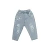 Jeans Kids Boys Calça Primavera e Autumn Jeans Jeans Ripped calça de jeans Boys Korearrousers 2 4 6 7y 230418