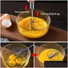 Äggverktyg Whisk Blender Handtryck Halvmatisk Beater Rostfritt stål Kök Tillbehör Självvridande krämredskap MANUAL DROP DHC8L