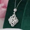 Xiy joyería fina moda elegante mujer mujer oro Real hueco diamante flor colgante collar