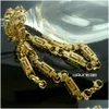 Chains 60Cm 8Mm Cool Stainless Steel Mens Gold Tone Byzantine Necklace Chain N292 Drop Delivery Jewelry Necklaces Pendants Dhnt0