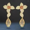 Orecchini pendenti GODKI Fashion Romantic Trend Original Charm Flower For Women Bridal Wedding Engagement Show Party Jewelry