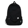 Backpack Nylon à prova d'água feminina Bolsa de viagem de grande capacidade ombro ombro da escola coreana Pure Color