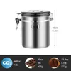 Storage Bottles Jars Stainless Steel Airtight Coffee Container Canister Set jar With Scoop For Beans Tea 1 5L 1 8L 230418