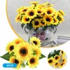 Dekorativa blommor Solros Simulering Flower Wedding Scene Layout Home Physical Store Window Panels Artificial Wall