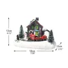 Christmas Decorations Color LED Light Snow Small Train Village House Luminous Resin Ornament 231117