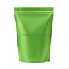 Worki do pakowania Matowa zielona folia aluminiowa stojak na torbę uszczelniająca łza nacięcie kawy do przechowywania fasoli kawy torebki LX4225 DH8CA