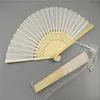 50pcs/Lot Personized Print Engrave Fans Wedding Feend Favor Silk Silk Foldly Slegant Laser-Cut Name Cloth Hand Hand Wedding Gift Cl2181