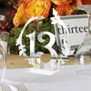 Dekoracja imprezy 1 zestaw akrylowych numerów stołowych okrągłe przyjęcie liści miejsce z uchwytem na urodziny