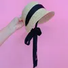 Caps Hüte Vintage Kinder Baby Mädchen Stroh Geflochtener Hut Lace Up Strandurlaub Outdoor Sommer Sun Block Hat Cap für Kinder Sonnenhüte 230418