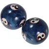 Decorative Figurines Hand Baoding Exercise Chinese Health Enamel Sound Stress Asian Handball Fitness Relieve Vintage Blue Traditional Finger