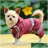 Dog Apparel Waterproof Clothes For Small Dogs Pet Rain Coats Jacket Puppy Raincoat Reflective Strip Yorkie Chihuahua Product Drop De Dhzzh