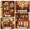 Doll House Accessories CUTEBEE Book Nook Kit DIY Miniature Book Nooks with Touch Light House Model Building Adults for Decoration Gift Secret Rhythm 230417