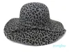 Cappello a cupola in feltro con stampa leopardata a tesa larga Cappelli Fedora Cappello da donna Fascinators Elegante berretto floscio Protezione solare