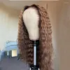 Highlight Curly 13x6 Lace Front Perruques de Cheveux Humains Avec Bébé 8-26 Pouces Noeuds Blanchis Brésiliens LIN MAN