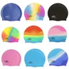 Bonnets de natation 2020 Bonnet de bain Silicone Femmes Hommes Imperméable Taille Plus Coloré Adulte Cheveux Longs Sport Haute Élastique Adultes Piscine Chapeau P230418