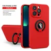 Siliconen contrastringhouder Telefoonhoes Cover Shell voor iPhone 14 13 11 12 Promax XR XS Max Shockproof Non-Slip Cover Logo Hole Cases