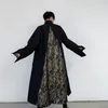 Trench da uomo Autunno Uomo Vintage Modello Giuntura Giacca lunga casual allentata Cappotto Giappone Streetwear Gotico Kimono Soprabito Cardigan 230417