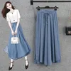 Kadın Pantolon 2023 İlkbahar Yaz Koreli Kadınlar Culottes Chiffon Pantolonlar Yüksek bel gevşek kadın etekler hakama rahat geniş bacak pantalonları