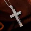 Xiy tendance Non ternissement or jaune diamant naturel délicat petite croix chrétienne pendentif collier pour femme