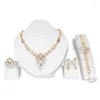 Brincos de colar Conjunto 2023 Moda ShiNestone Bridal Wedding Jewellery Conjuntos de jóias para mulheres braceletes