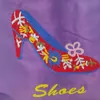 50-stcs grote borduurwerk met hoge hakken schoenenzakjes voor reisschoen opbergtas draagbare Chinese zijden trekkoord damesschoene stofzakken met gevoerde