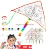 Kite Zubehör Polyester Stoff Graffiti Diy Spielzeug Großhandel Gutes Wetter Praxis Creative Kit Sport Outdoor Kinder Geschenk Drop Dh52G