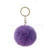 Keychains lanyards 35 kleuren harige donzige bladerdeeg 8cm faux konijn fur ball pom sleutelhanger gouden sleutelhanger handtas drop levering mode ac dh2zp