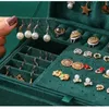 Takı Kutuları 3 Katmanlı Vintage Jewlery Kutusu Organizatör ve Ambalaj Yüzük Yüzük Küpe Mücevherleri Yumuşak Velvet Astarlı Kolye 231117