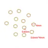 100pcs Stainless Steel Real Gold Color Plating Jump Rings Split Rings for Jewelry Making Supplies DIY Necklace Accessories Jewelry MakingJewelry Findings