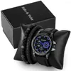 Relógios de pulseira 2023 Bracelets de tendências relógios para homens Criatividade Presentes de aniversário Male silicone watchwatch quartzo relógios presentes box marido marido