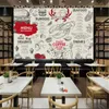 Sfondi Dimensioni personalizzate Burger Delivery Delivery Service Paper 3D Pizza Fast Restauranti Decor industriale Decoro Murale