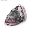 Cat Carriers Crates Husen utbyggbar bärare ryggsäck Stort transparent husdjursresor Dog Transportutrymme Kapselväska PETS Q231118