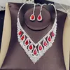 Pendant Necklaces European And American -selling Bridal Necklace Set Exquisite High-end Crystal Tassel Earrings Two-piece