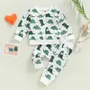 Clothing Sets -12-02 Lioraitiin 0-3Years Toddler Baby Boy Girl 2Pcs Valentine's Day Clothing Dinosaur Printed Long Sleeve Top Long Pants 230418