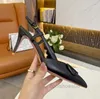 Designer Women's High Heeled Sandals New Fashion Leather Office Slippers Sexy Party Shoes with Pointed Toe Size 35-43 8.5cm