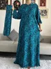 Roupas étnicas Africano Dashiki Manga comprida Cantura de algodão solta Mulheres elegantes abaya vestido longo verão maxi vestidos soltos casuais vestidos 230417