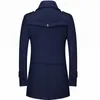 Heren Wol Blends Kleding Mode Trenchcoat Dikker Wollen Jas Sjaal Kraag Midlength Winter Warme Overjas Mannelijke Kleding 231118