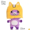 Cartoon Figures Wholesale Small Carton Man Figure Cat Head Er Cross-Dressing Plush Toy Sofa Decoration Drop Delivery Toys Gifts Actio Dhtky