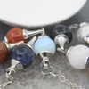 Natural Rose Quartz Labradorite Pendulum for Dowsing Divination Round beads Stone Crystal Cone Pendants pendulos Jewelry Fashion JewelryPendants