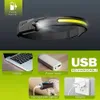 Headlamps Inductive headlights with builtin battery flash COB LED USB charging 5light mode 231117