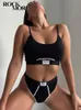 Kvinnors spårsättningar Rockmore Casual Seamless BH och trosor som är set för kvinnor Sexiga underkläder Kvinnliga trosor Sport Underkläder Fitness Crop Top 230417