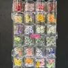 Aufkleber-Abziehbilder, 100 Stück pro Box, Nagelperlen-Schmuck, handgefertigt, Kawaii-Nagelkunst-Charms, individuelle Dekoration, Aufkleber, 3D-Acryl-Blumen, 231117