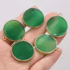 27x31mm jade redonda pendente de pedra natural artesanato jóias que fabricam acessórios de brinco de colar de colar de diy decoração de festas de charme para festas