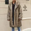 Мужское пальто из искусственного меха, мужская роскошная куртка из искусственного меха, зимние теплые куртки с лацканами, утепленное пальто с длинным рукавом, парка с открытой передней частью, верхняя одежда 231118
