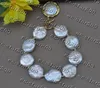 Strand Z11528 8" 17mm Pièce Blanche Perle D'eau Douce Bracelet Pendentif