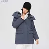 Women's Down Parkas Semir Down Jacket Women Mid-Length Detachable Hooded 2023 Winter New Three-Proof Loose Warm Work JacketL231118